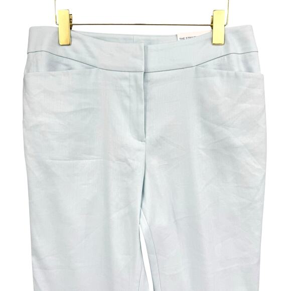 Ann Taylor NWT Pastel Blue Linen Blend The Straight Curvy Fit Pants Trousers - Picture 3 of 8